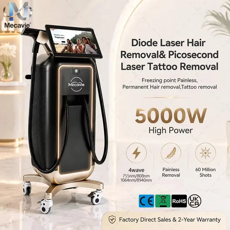 2-in-1 Professional Laser Hair Removal Machine 808nm/755nm/940nm/1064nm Combines Hair Removal and Pigment/tattoo Removal
