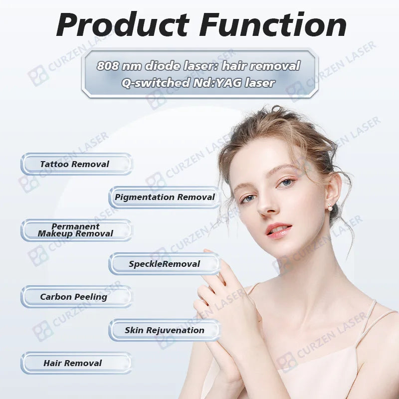 2026 Professional 2-In-1 Nd Yag Laser Tattoo Removal and Diode Laser Hair Removal Machine 2 in 1 Multifunction Laser