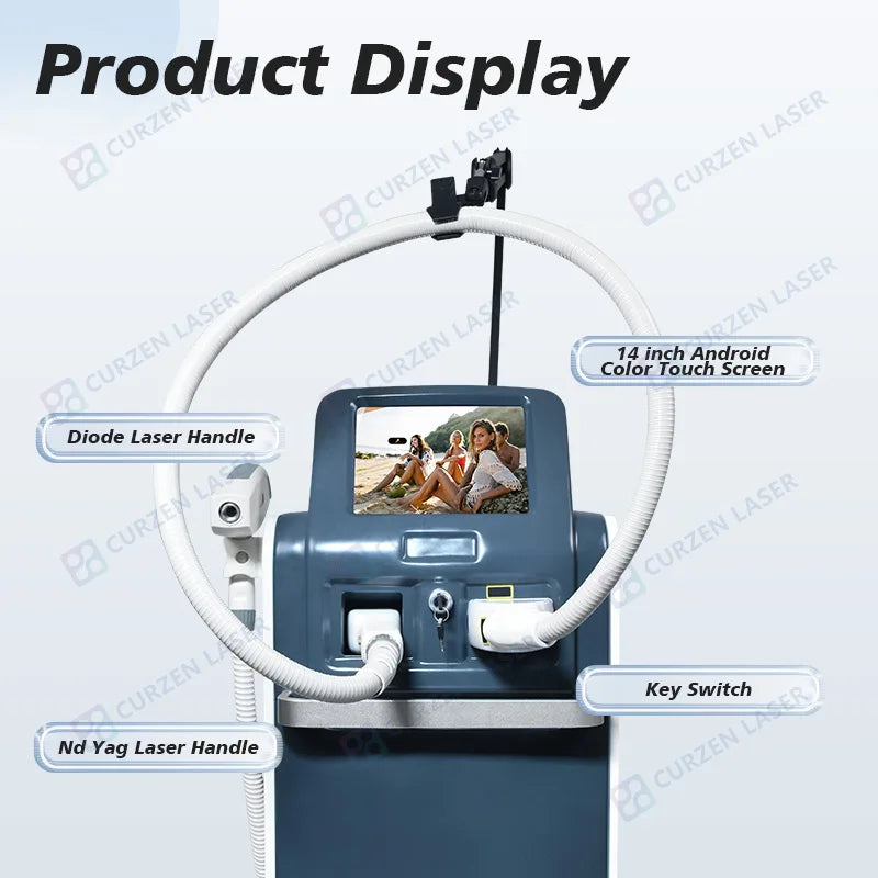 2026 Professional 2-In-1 Nd Yag Laser Tattoo Removal and Diode Laser Hair Removal Machine 2 in 1 Multifunction Laser