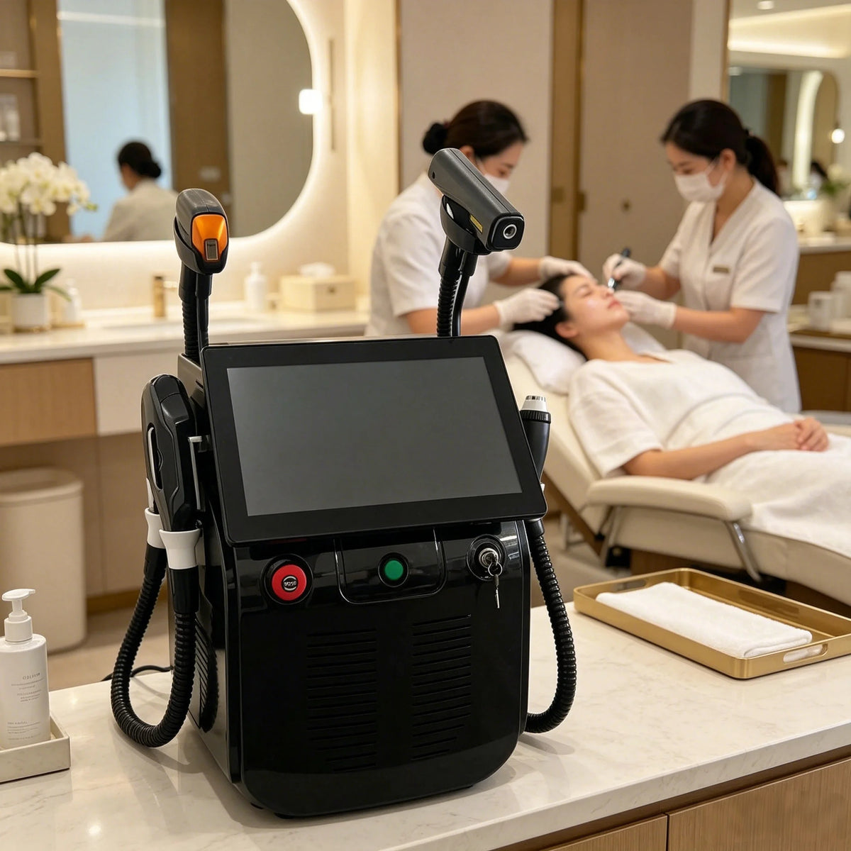 Multifunctional 4-in-1 Beauty Machine DPL RF Diode Pico Laser for Hair Removal Tattoo Removal Pigment Treatment Facial Lifting P