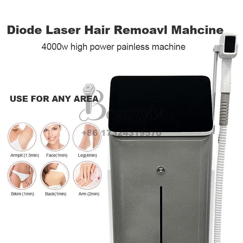 4-Wavelength 4000W 755nm 808nm 940nm 1064nm Alexandrite Diode Laser Painless Permanent Hair Removal Depilation Equipment