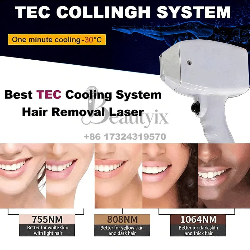 4-Wavelength 4000W 755nm 808nm 940nm 1064nm Alexandrite Diode Laser Painless Permanent Hair Removal Depilation Equipment
