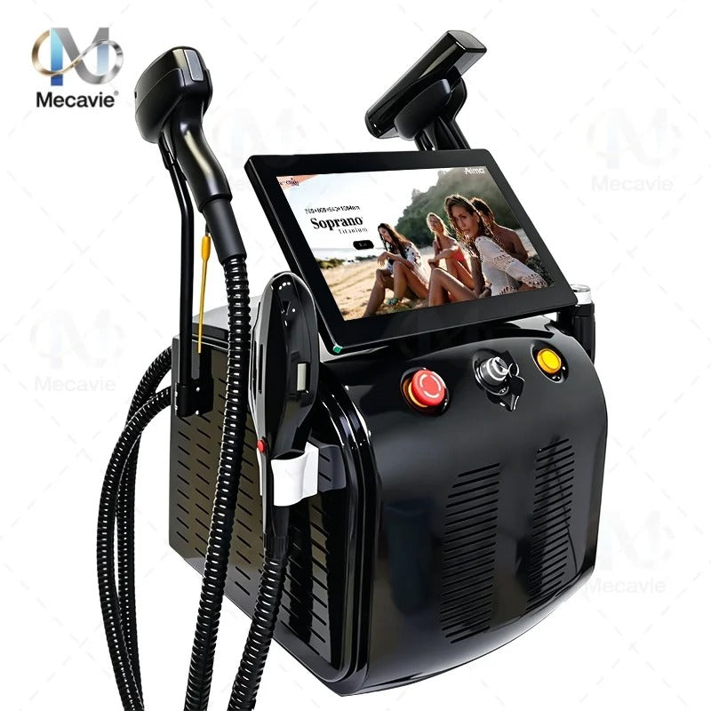 4000W 4 In 1 Soprano Titanium FAC Diode Laser 755/808/940/1064nm Permanent Hair Removal IPL Tattoo Removal Salon Machine